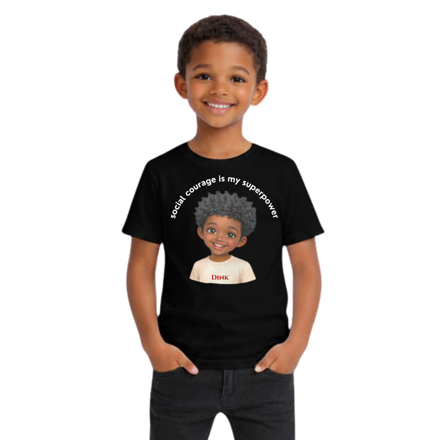 QuietQulture Kids™ Dink Social Courage Tee - Black