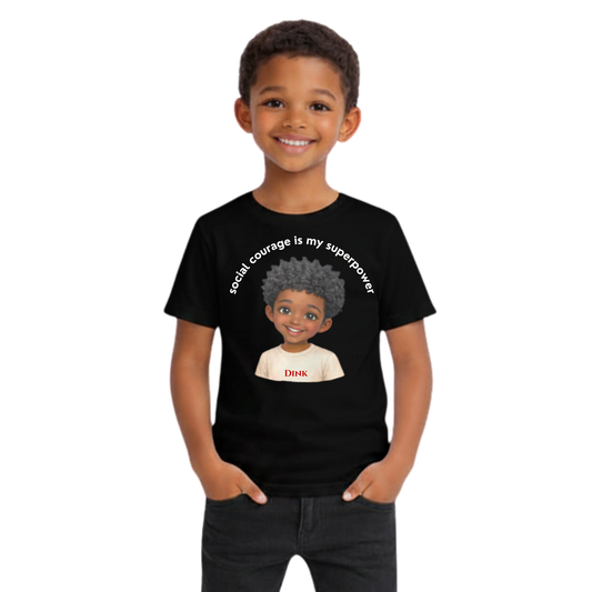 QuietQulture Kids™ Dink Social Courage Tee - Black