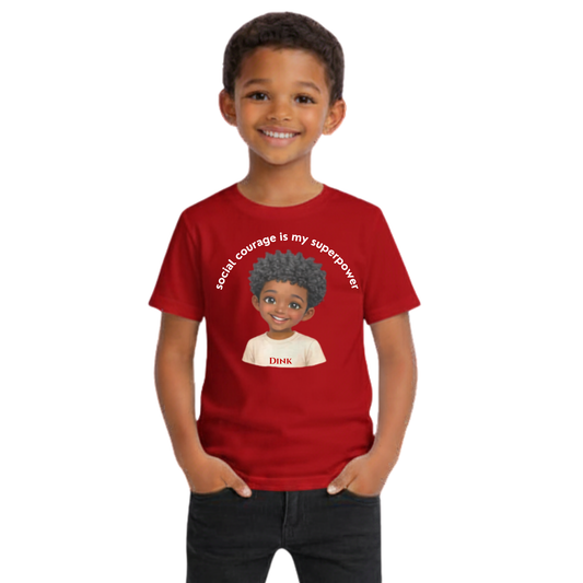 QuietQulture Kids™Dink Social Courage Tee - Red